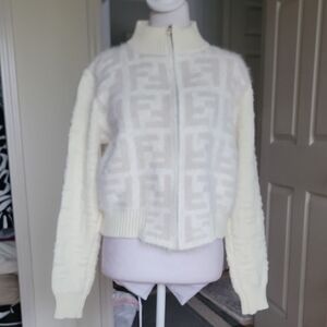Women's White Patterned Jacket